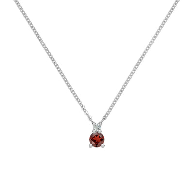 0.40 TCW Round Cut Two Stone Moissanite Necklace-January Birthstone