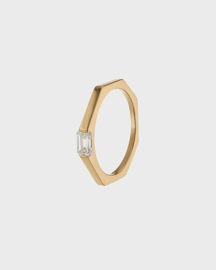 0.40 TCW Emerald  Lab Grown Diamond Minimalist Ring
