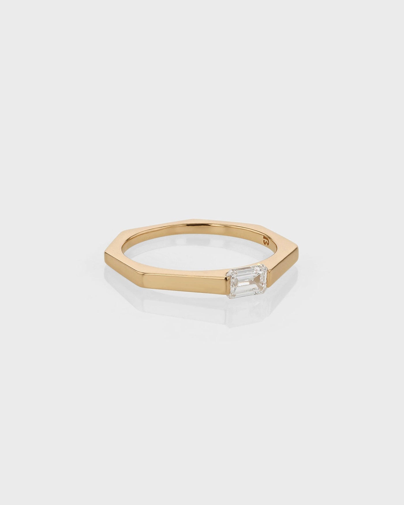 0.40 TCW Emerald  Lab Grown Diamond Minimalist Ring