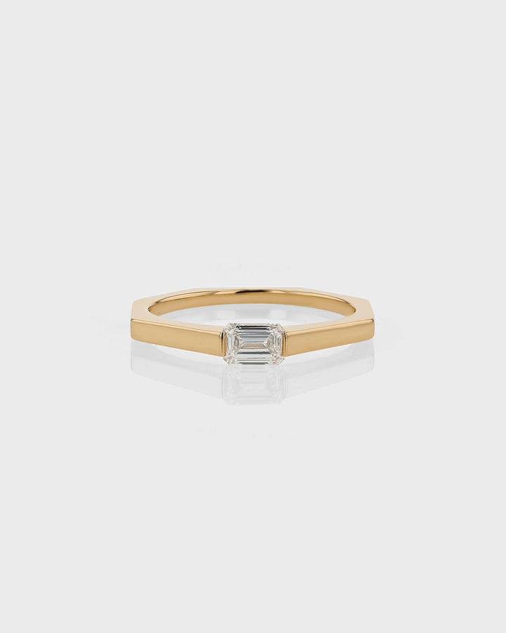 0.40 TCW Emerald  Lab Grown Diamond Minimalist Ring