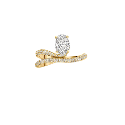 1.0CT Oval Cut Cluster Diamond Unique Engagement Ring