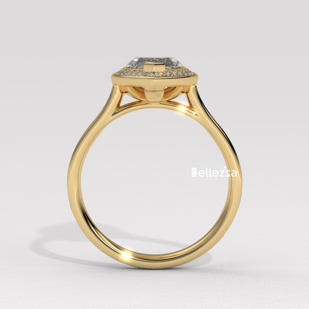 2.0-3.0CT Marquise Cut Halo Pave Setting Lab Grown Engagement Ring