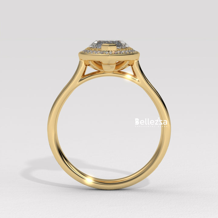 2.0-3.0CT Marquise Cut Halo Pave Setting Lab Grown Engagement Ring