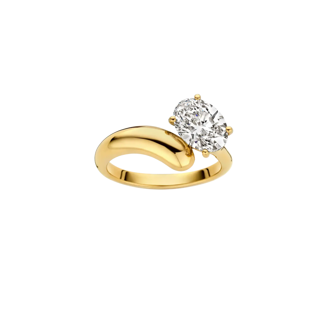 1.20CT Oval Cut Gold Solitaire Moissanite Engagement Ring