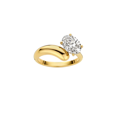 1.20CT Oval Cut Gold Solitaire Moissanite Engagement Ring