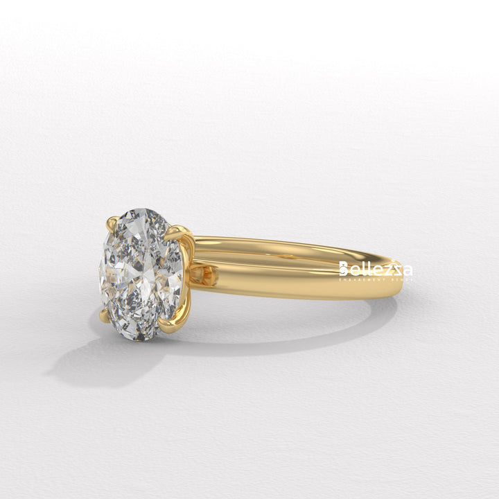 1.50-2.50CT Oval Diamond Solitaire Setting Lab Grown Engagement Ring