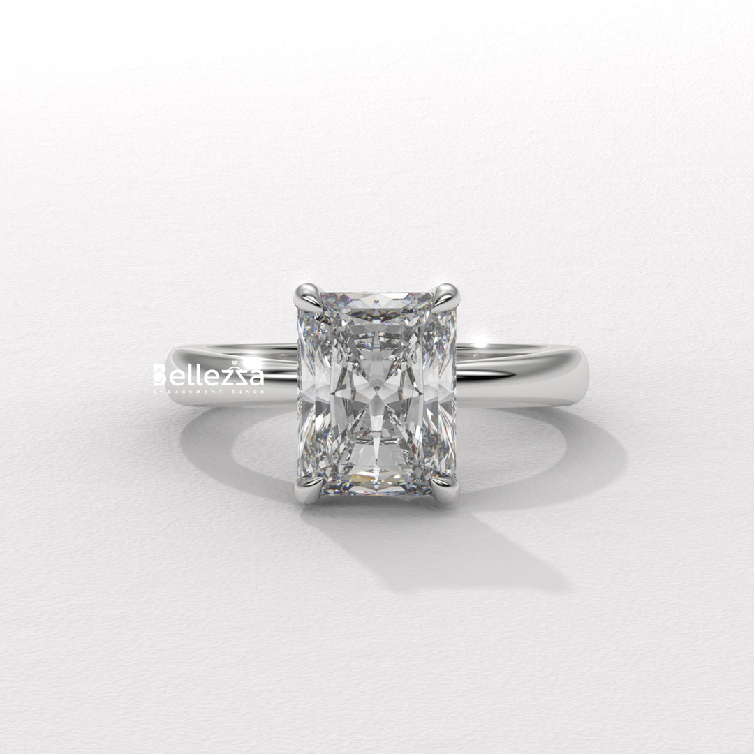 2.0-2.50CT Radiant Cut Hidden Halo Lab Grown Engagement Ring