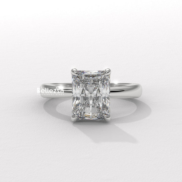 2.0-2.50CT Radiant Cut Hidden Halo Lab Grown Engagement Ring