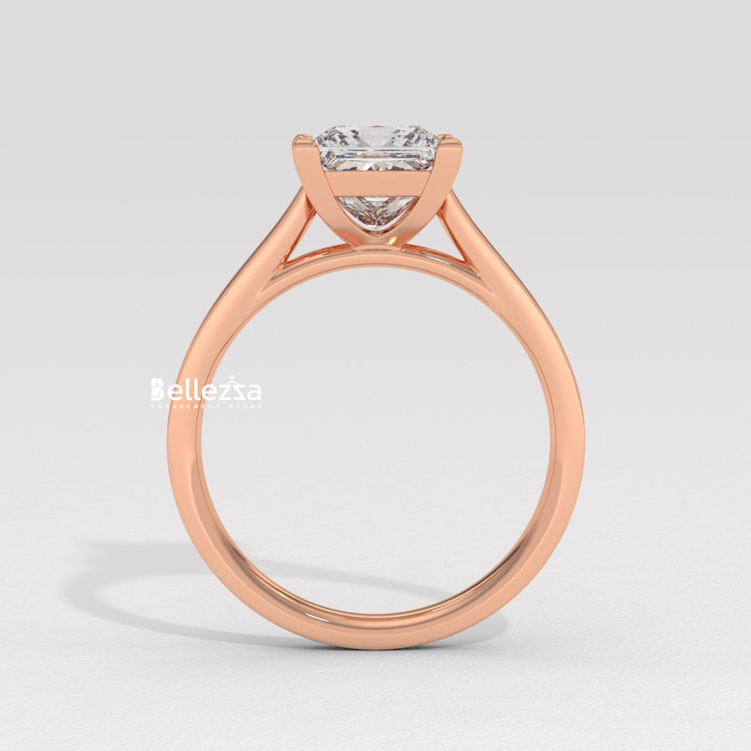1.0-2.0CT Priness Diamond Pave Setting Lab Grown Engagement Ring