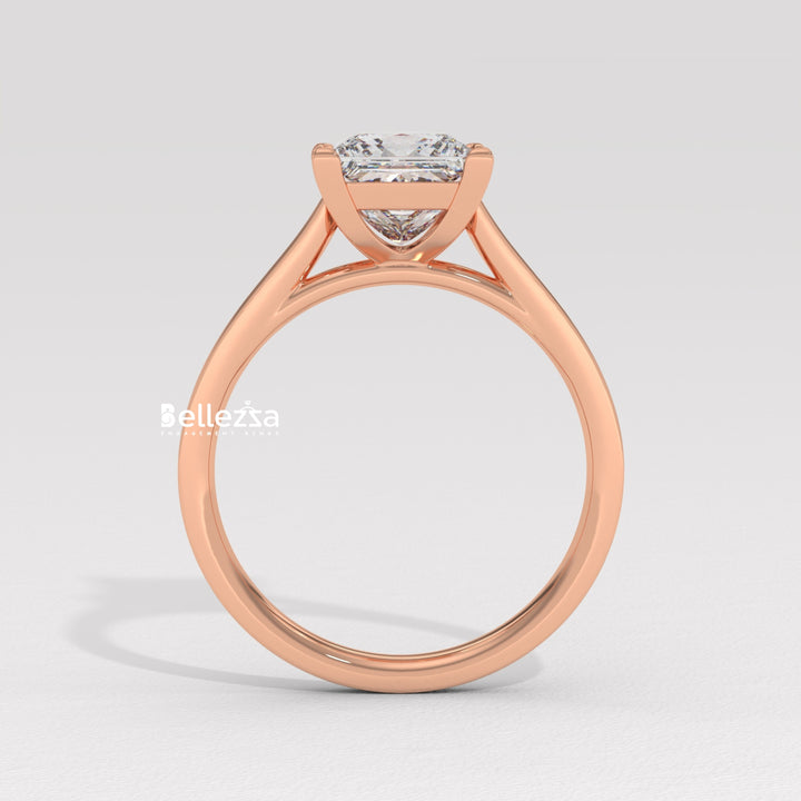 1.0-2.0CT Priness Diamond Pave Setting Lab Grown Engagement Ring