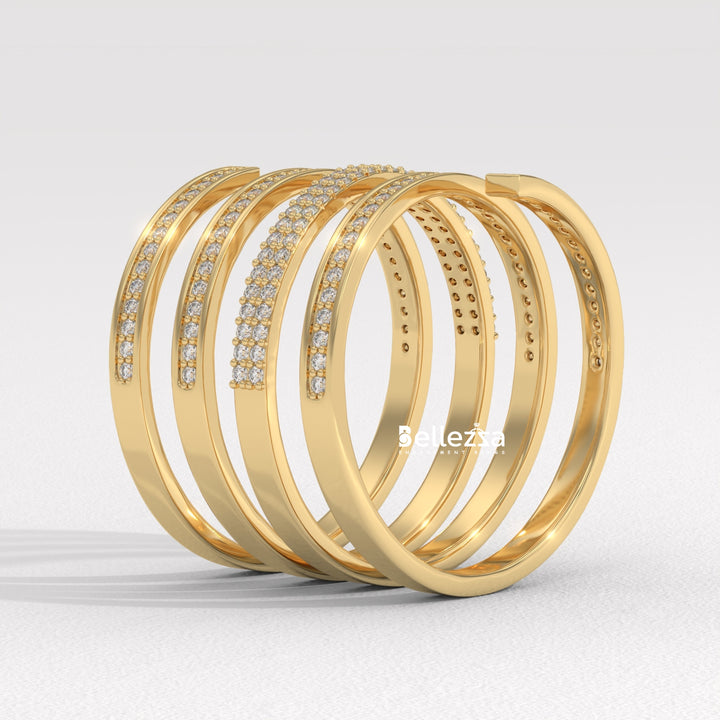 Round Diamond Spiral Style Unique Lab Grown Wedding Ring