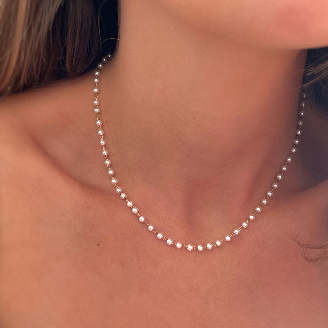 Freshwater Pearl Chain Necklace For Her -June Birthstone