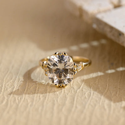 3.0CT Elongated Cushion Cut Cluster Diamond Moissanite Engagement Ring