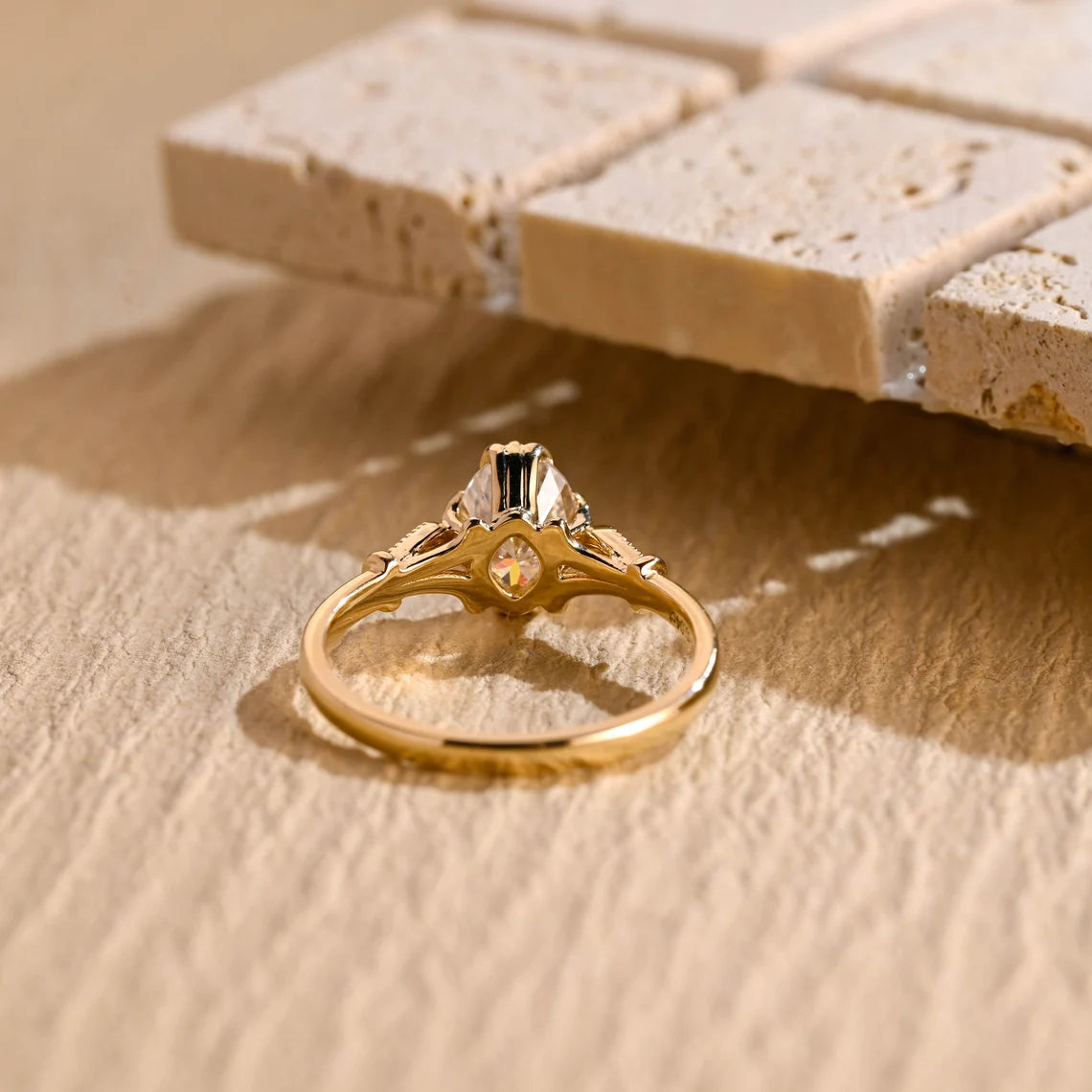 1.0CT Oval Cut Vintage Cluster Moissanite Engagement Ring