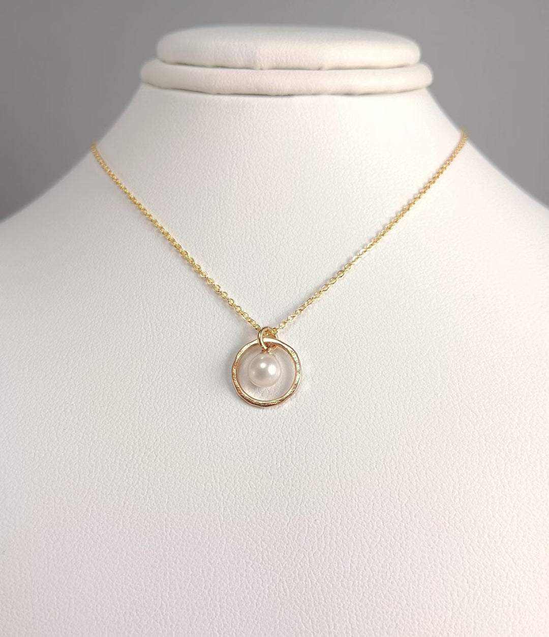 Delicate Pearl Solitaire Necklace For Her -June Birthstone