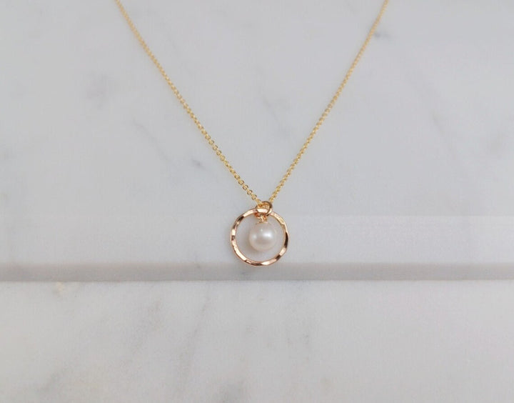 Delicate Pearl Solitaire Necklace For Her -June Birthstone