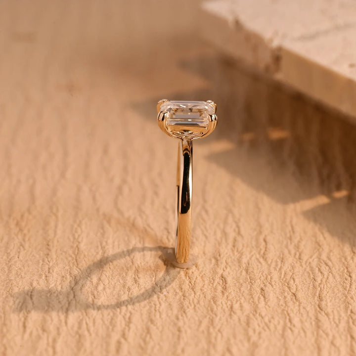 1.50 CT Emerald Cut Diamond Solitaire Moissanite Engagement Ring