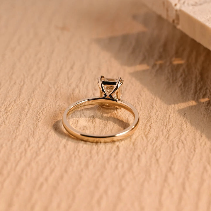 1.50 CT Emerald Cut Diamond Solitaire Moissanite Engagement Ring