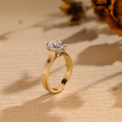 1.0 CT Oval Cut Solitaire Diamond Moissanite Engagement Ring