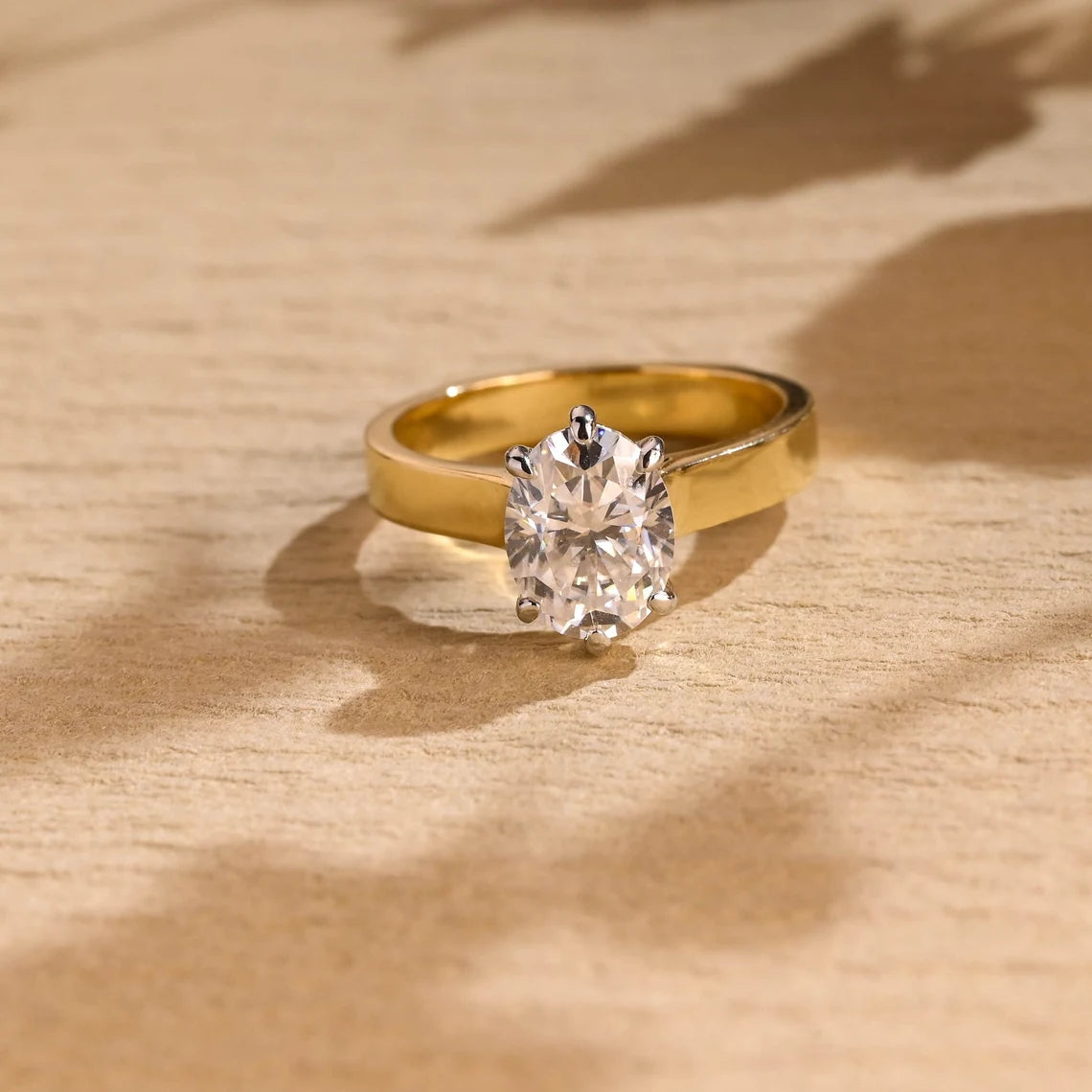 1.0 CT Oval Cut Solitaire Diamond Moissanite Engagement Ring