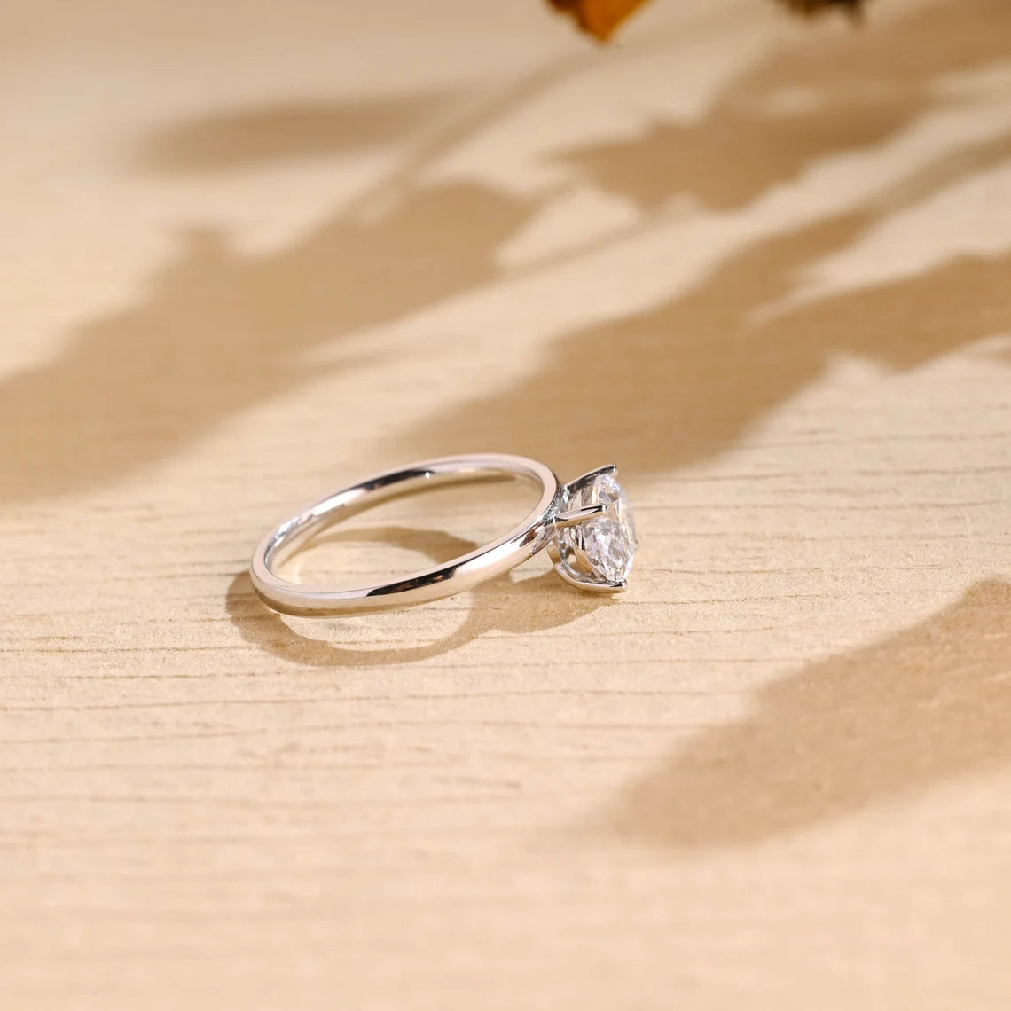 1.50 CT East West Oval Cut Solitaire Moissanite Engagement Ring