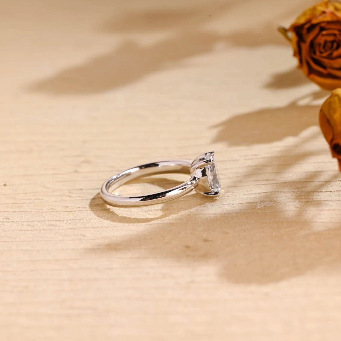 1.0 CT Oval Cut Unique Solitaire Diamond Moissanite Engagement Ring