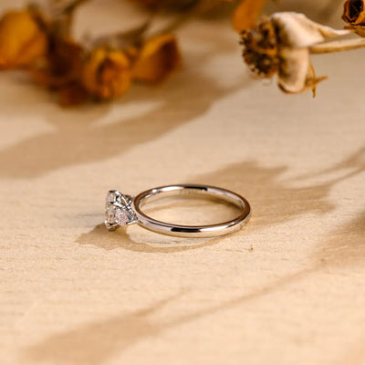 0.50CT Oval Cut Three Stone Moissanite Engagement Ring