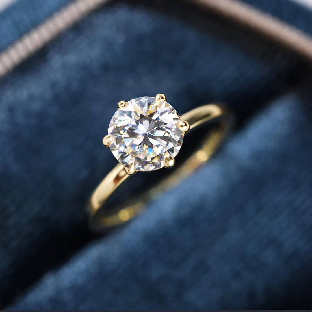 1.0CT Round Brilliant Cut Solitaire Diamond Moissanite Engagement Ring