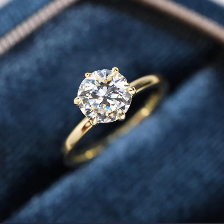 1.0CT Round Brilliant Cut Solitaire Diamond Moissanite Engagement Ring