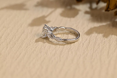 1.0 CT Oval Cut Three Stone Moissanite Engagement Ring