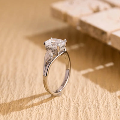 1.50 CT Oval Cut Three Stone Moissanite Engagement Ring