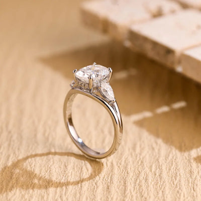 1.50 CT Oval Cut Three Stone Moissanite Engagement Ring