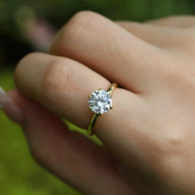 1.0CT Round Brilliant Cut Solitaire Diamond Moissanite Engagement Ring