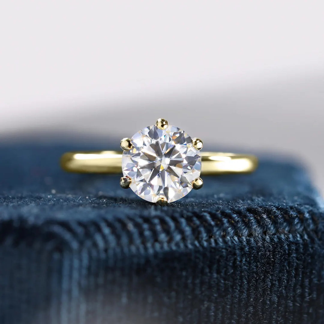 1.0CT Round Brilliant Cut Solitaire Diamond Moissanite Engagement Ring