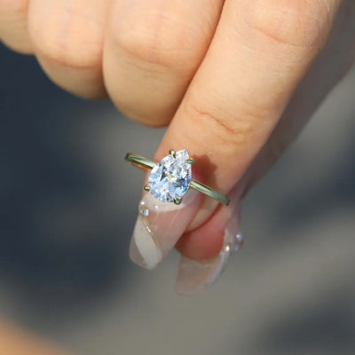 1.0CT Pear Cut Daimond Solitaire Moissanite Engagement Ring