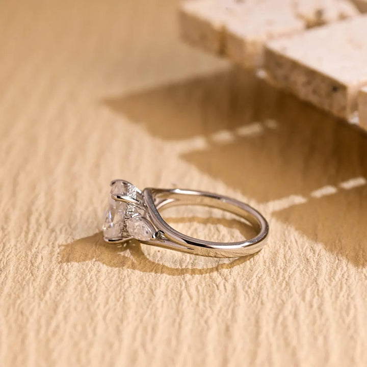 1.50 CT Oval Cut Three Stone Moissanite Engagement Ring