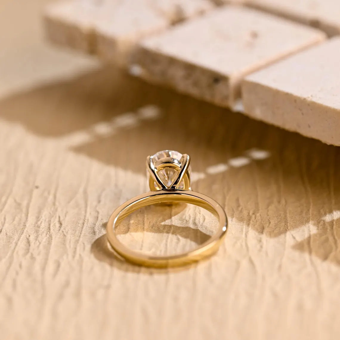 1.0 CT Oval Cut Solitaire Moissanite Engagement Ring