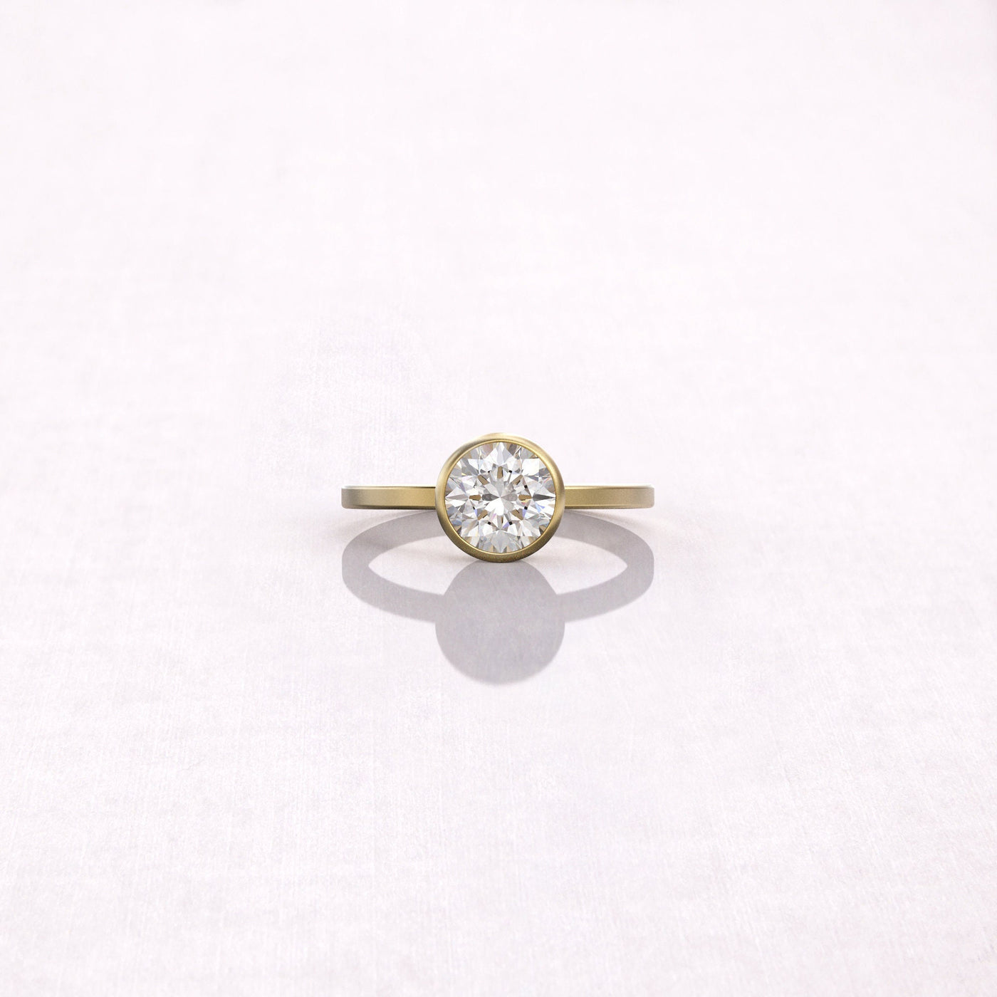 2.0 CT Round Cut Solitaire Moissanite Diamond Bezel Engagement Ring