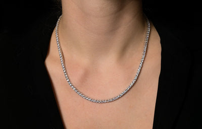Round Cut Diamond Tennis Moissanite Necklace Gift for Women