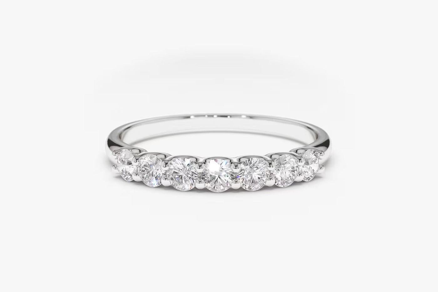 Round Cut Shared Prongs Diamond Band for Women