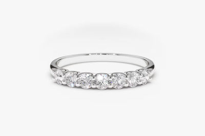 Round Cut Shared Prongs Diamond Band for Women