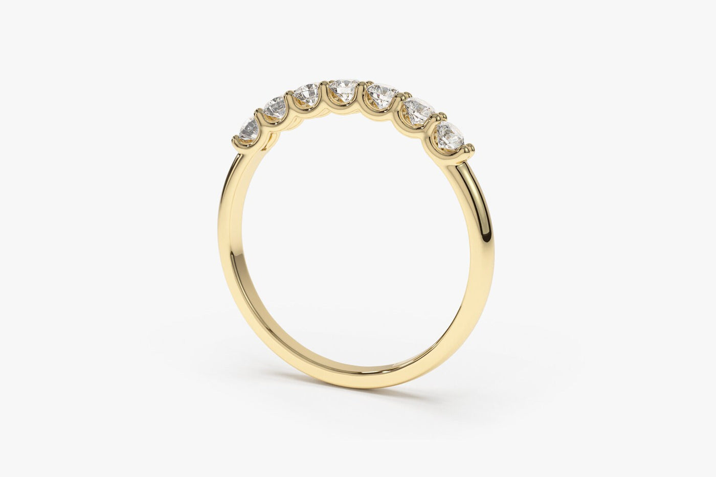 Round Cut Shared Prongs Diamond Band for Women