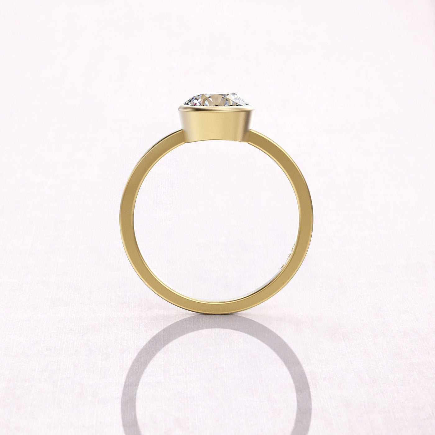 2.0 CT Round Cut Solitaire Moissanite Diamond Bezel Engagement Ring