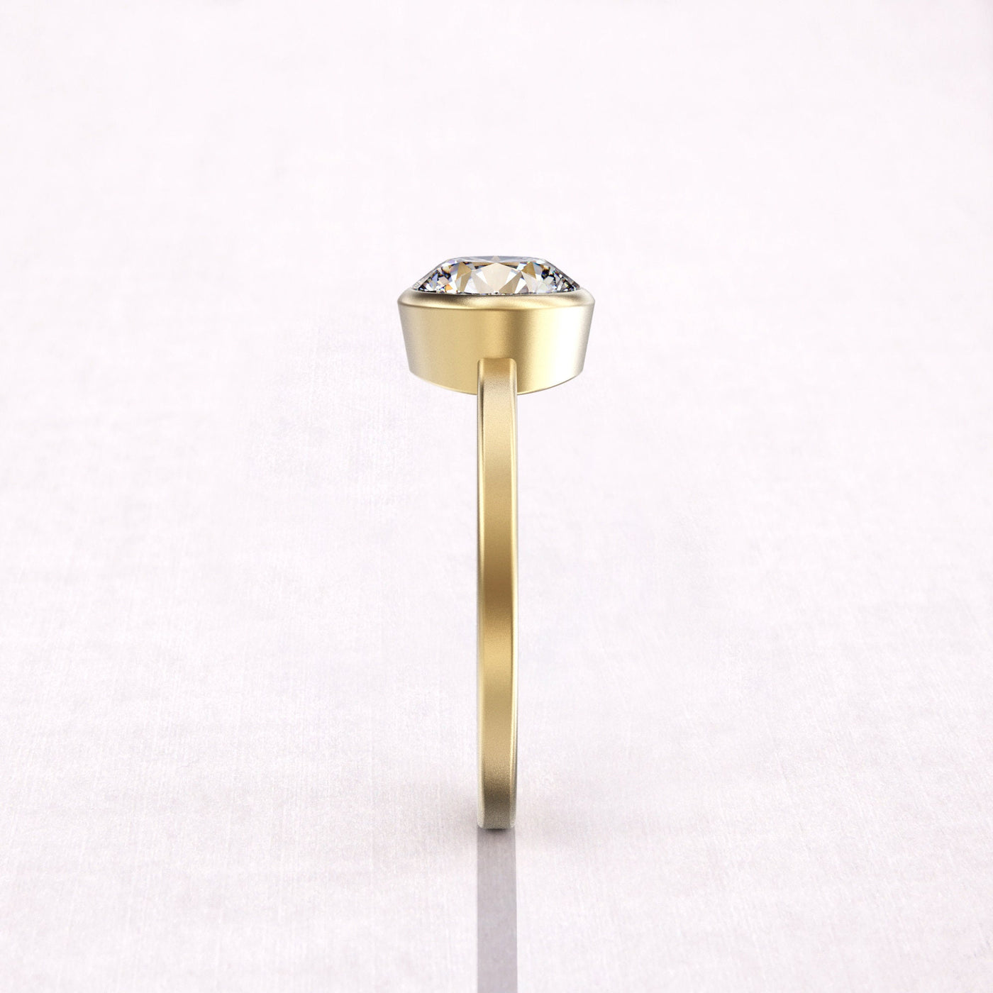 2.0 CT Round Cut Solitaire Moissanite Diamond Bezel Engagement Ring