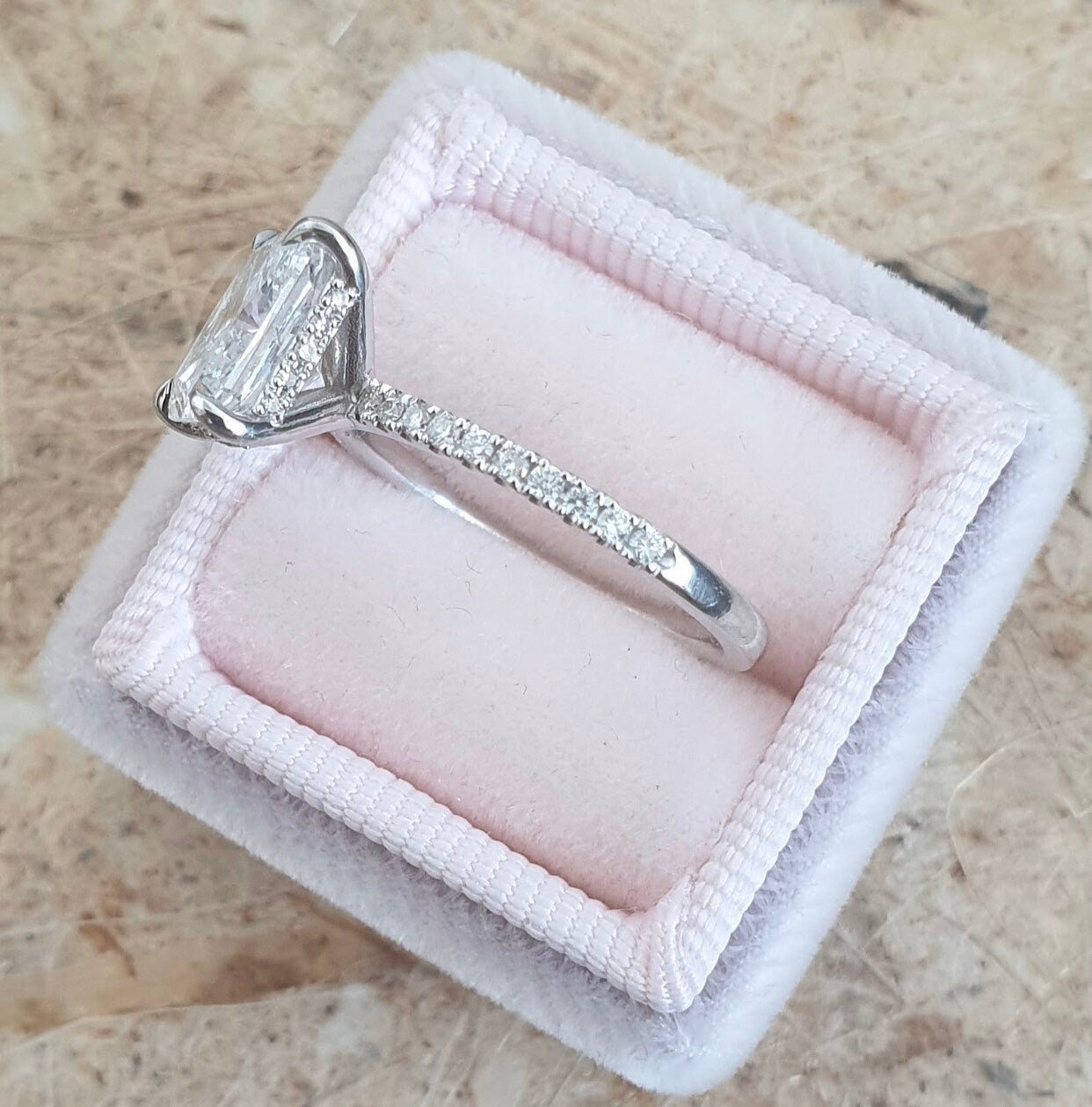 1.0-3.0 CT Radiant Diamond Engagement Ring With Pave Setting