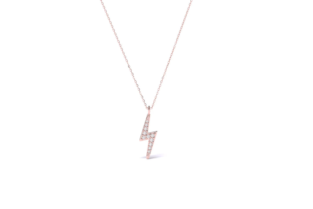 Lightning Bolt Moissanite Diamond Necklace for Women