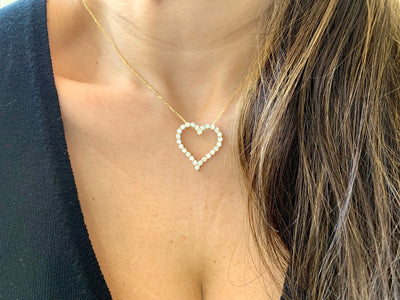 Heart Shaped Diamond Moissanite Necklace for Women