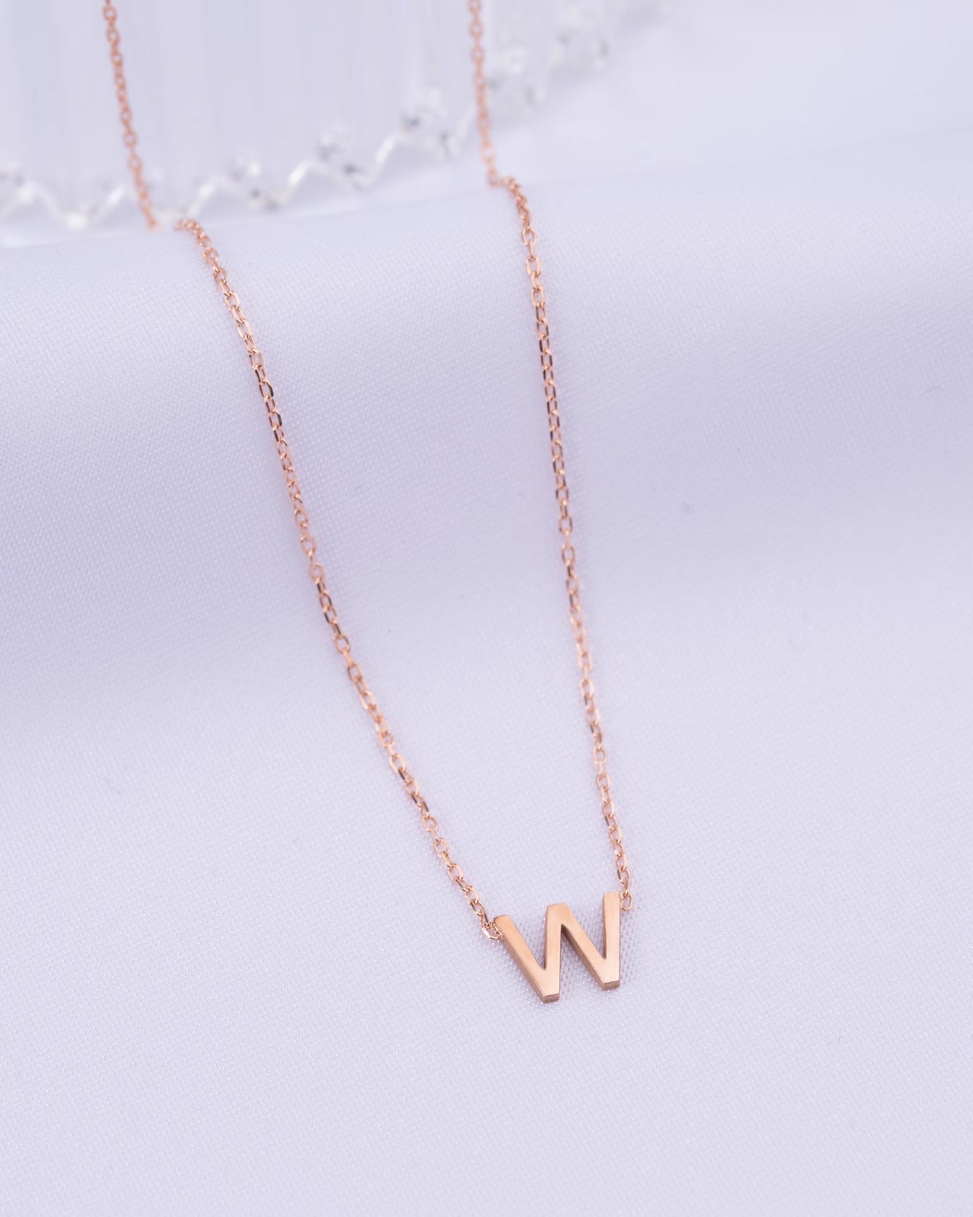 Initial Letter Personalized Necklace 14K Gold Ring for Women