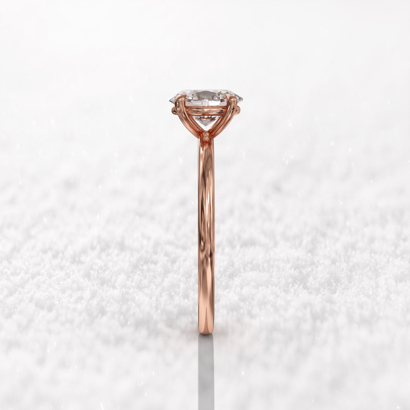 1.0 CT Oval Cut Moissanite Solitaire Diamond Engagement Ring