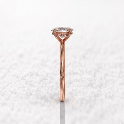 1.0 CT Oval Cut Moissanite Solitaire Diamond Engagement Ring